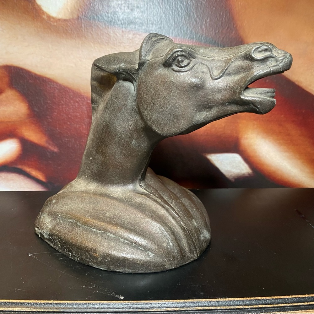 🍇 Art Deco Cast Iron Horse One Bookend or Doorstop c1930